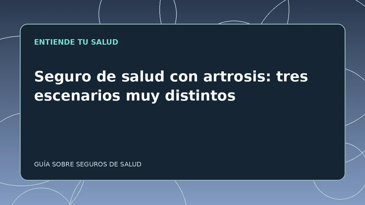 Guía ilustrada: Seguro de salud con artrosis: tres escenarios muy distintos